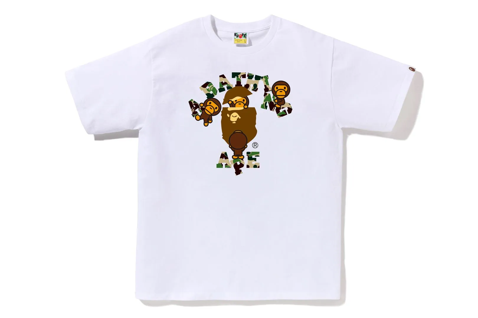 ABC CAMO COLLEGE MILO TEE sold by Bape