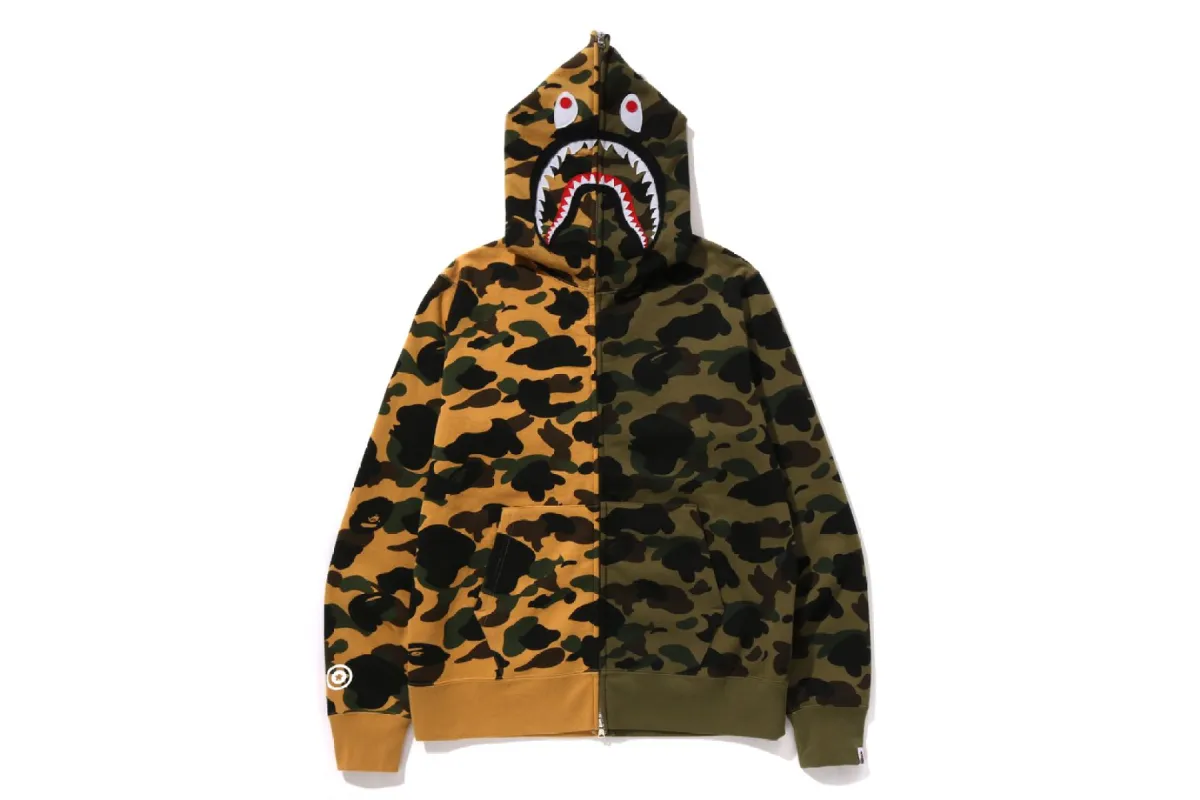 1ST CAMO SEPARATE SHARK FULL ZIP HOODIE sold by Bape