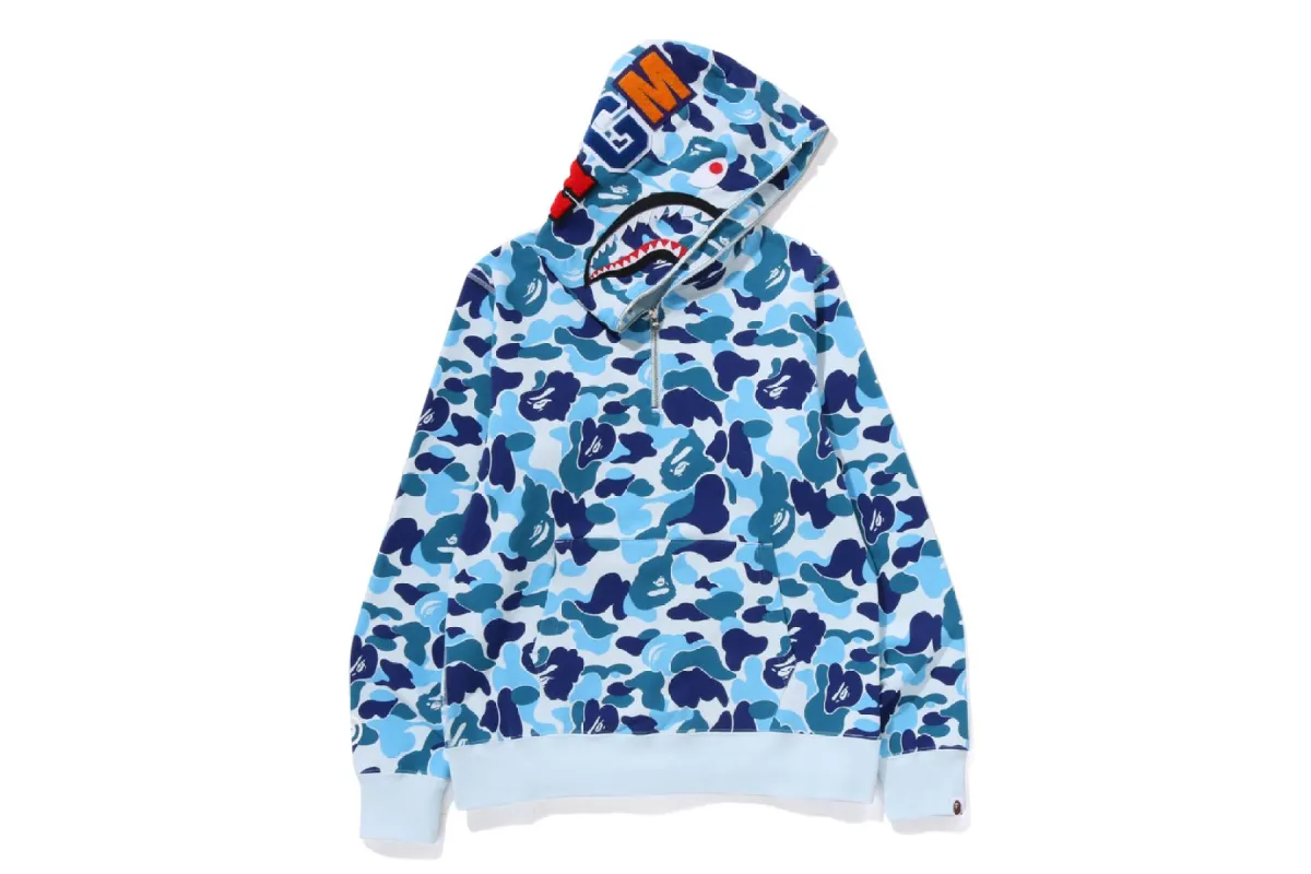 ABC CAMO SHARK HALF ZIP PULLOVER HOODIE sold by Bape