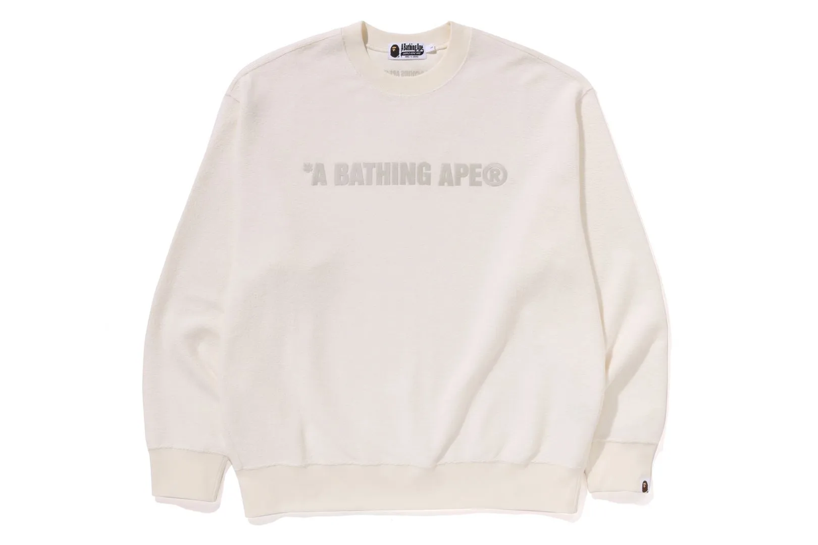 BATHING APE LOGO RELAXED FIT CREWNECK SWEATSHIRT sold by Bape
