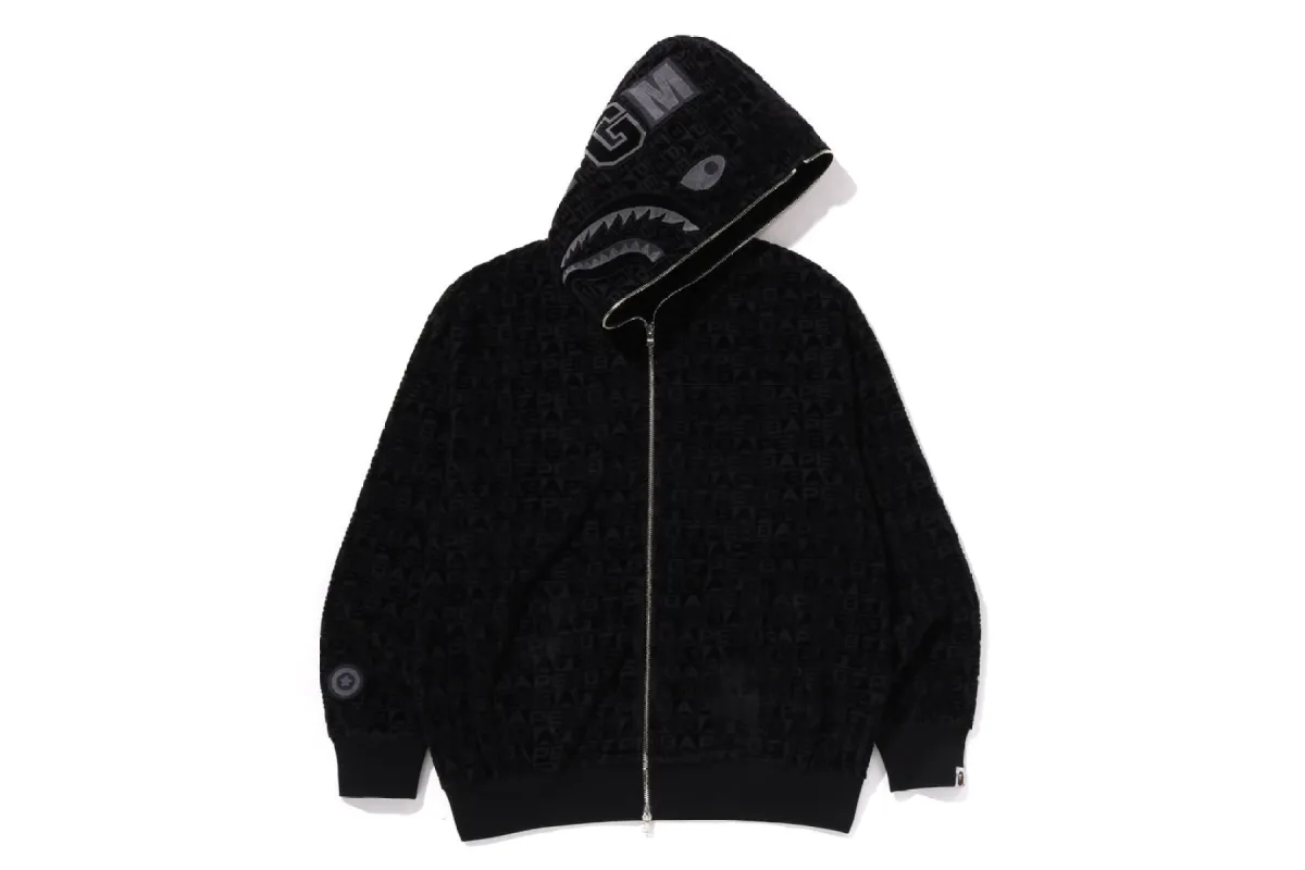 LUX SPORT PATTERN SHARK RELAXED FIT FZ HOODIE sold by Bape