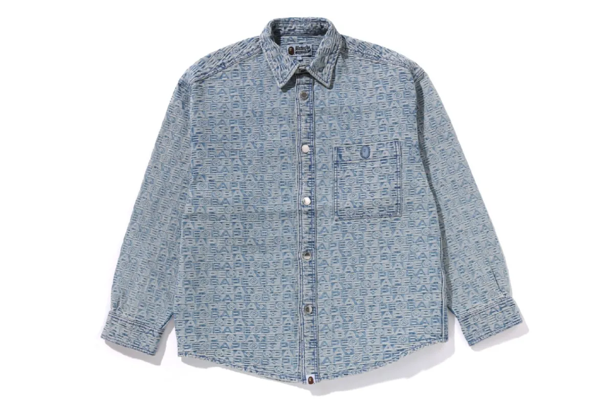 LUX SPORT PATTERN JACQUARD 10OZ DENIM SHIRTS sold by Bape