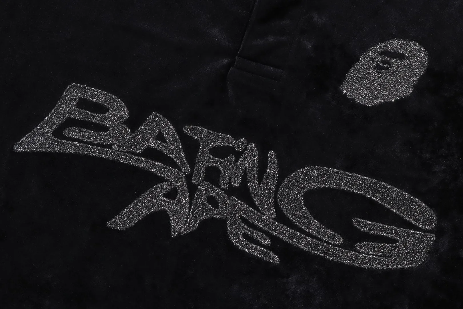 LOGO VELVET RELAXED FIT LS POLO SHIRT sold by Bape product image thumbnail 3