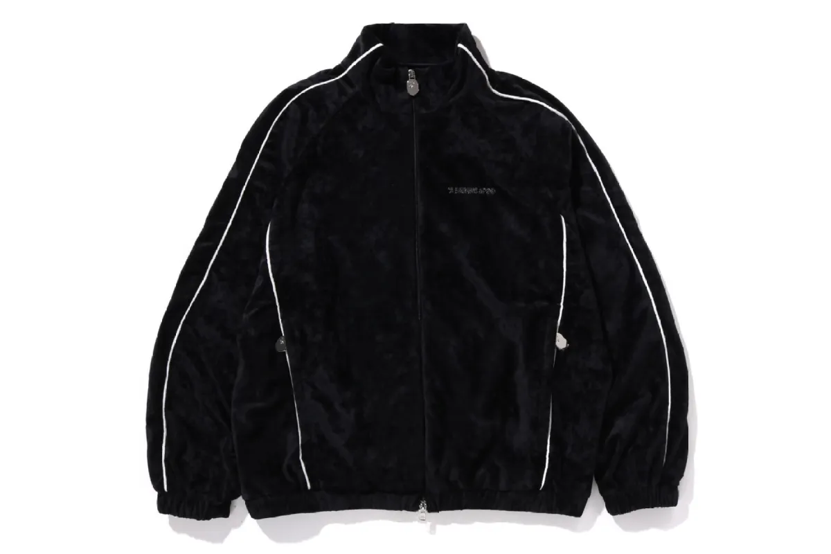 BATHING APE LOGO VELVET RELAXED FIT TRACK JACKET sold by Bape