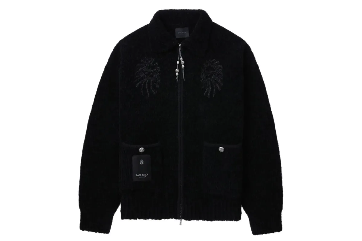 BAPE BLACK ZIPPED CARDIGAN sold by Bape