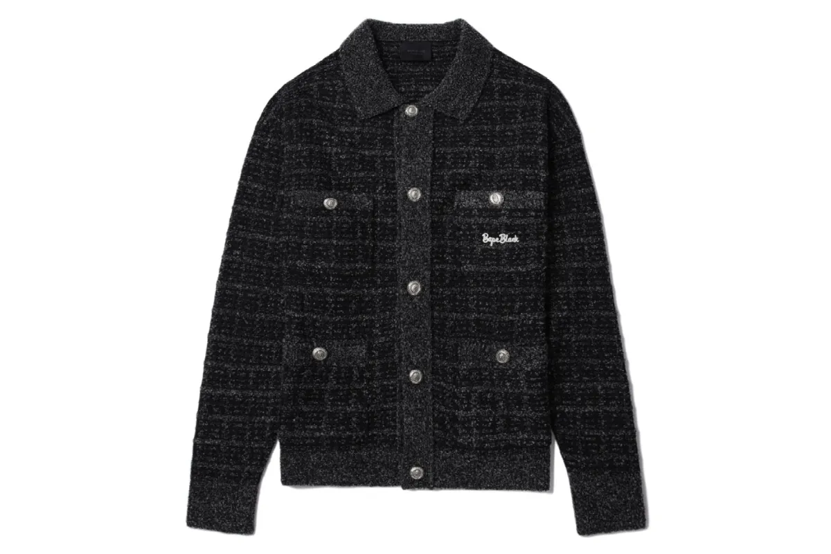 BAPE BLACK TWEED CARDIGAN sold by Bape