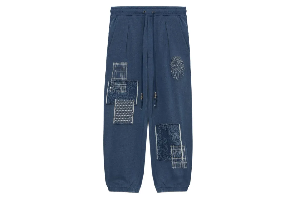BAPE BLACK PATCHWORK INDIGO JOGGER PANTS sold by Bape