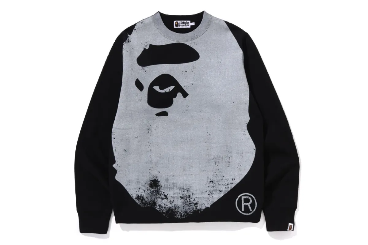 APE HEAD OVER PRINT CREWNECK SWEAT sold by Bape