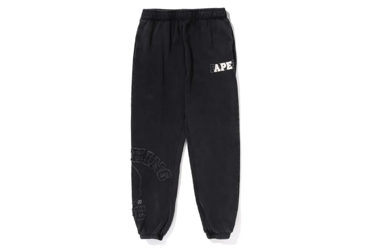 VINTAGE WASHED COLLEGE PATCH  SWEATPANTS sold by Bape