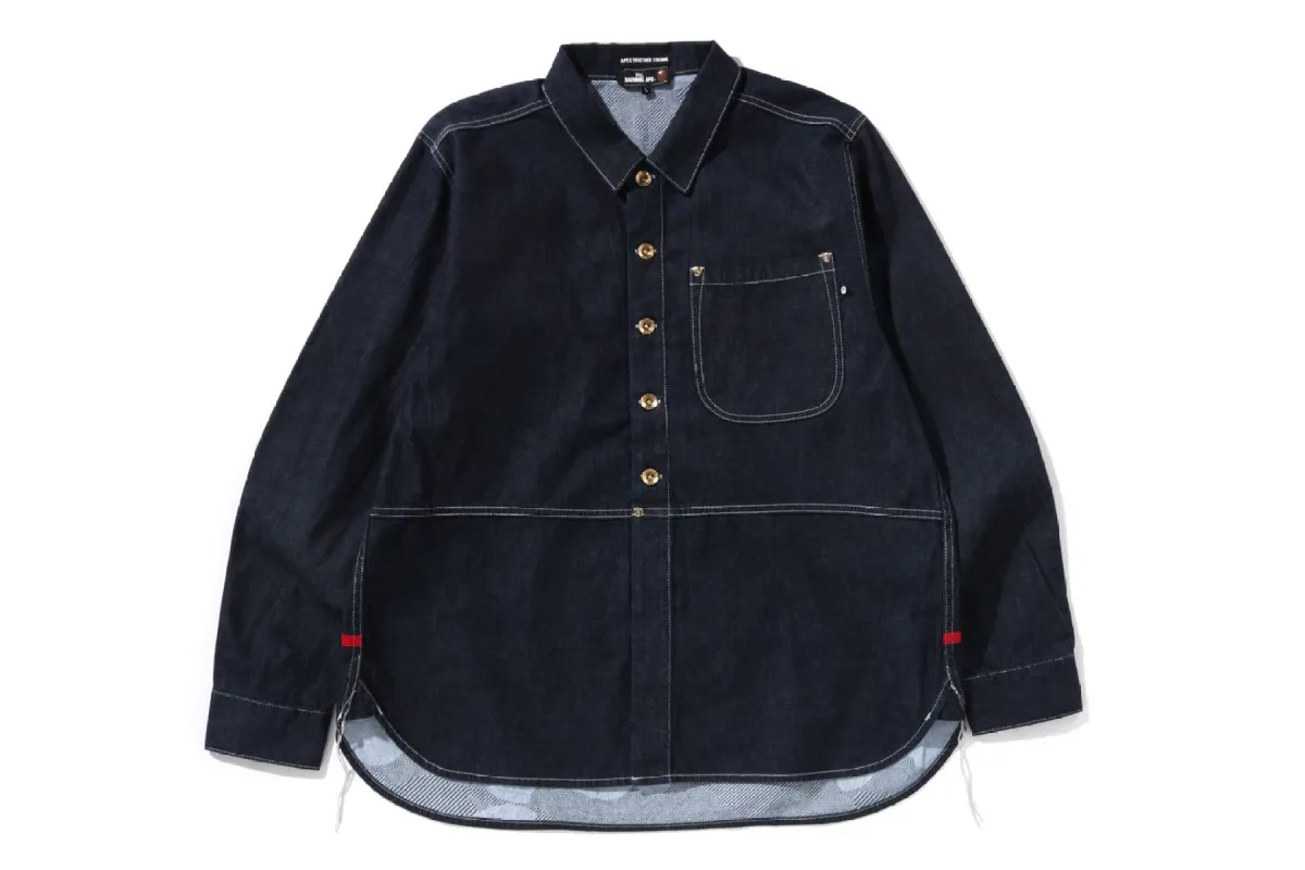 DENIM POCKET LS SHIRT sold by Bape
