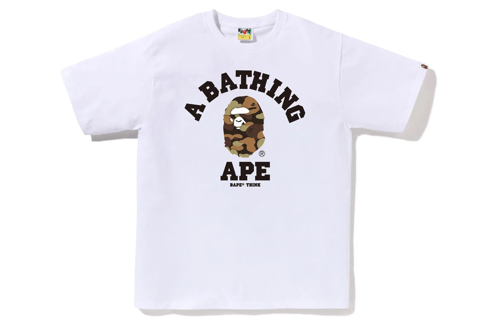 BAPE THINK CAMO COLLEGE TEE sold by Bape