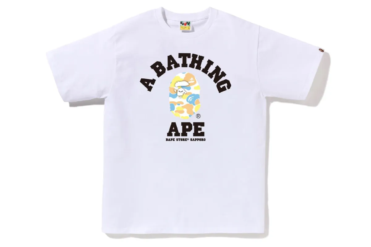 BAPE STORE SAPPORO CAMO COLLEGE TEE sold by Bape