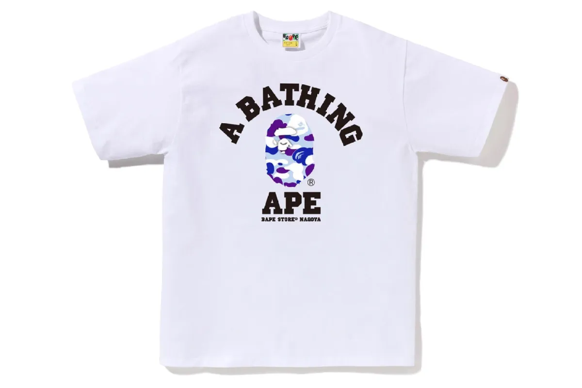 BAPE STORE NAGOYA CAMO COLLEGE TEE sold by Bape