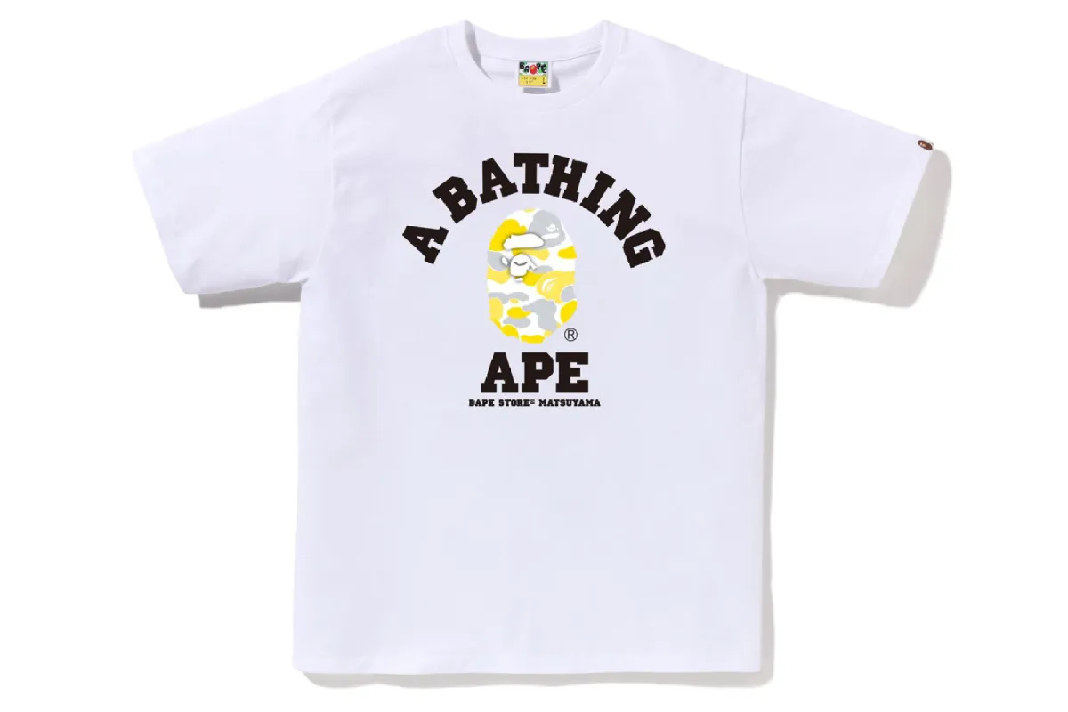 BAPE STORE MATSUYAMA CAMO COLLEGE TEE sold by Bape