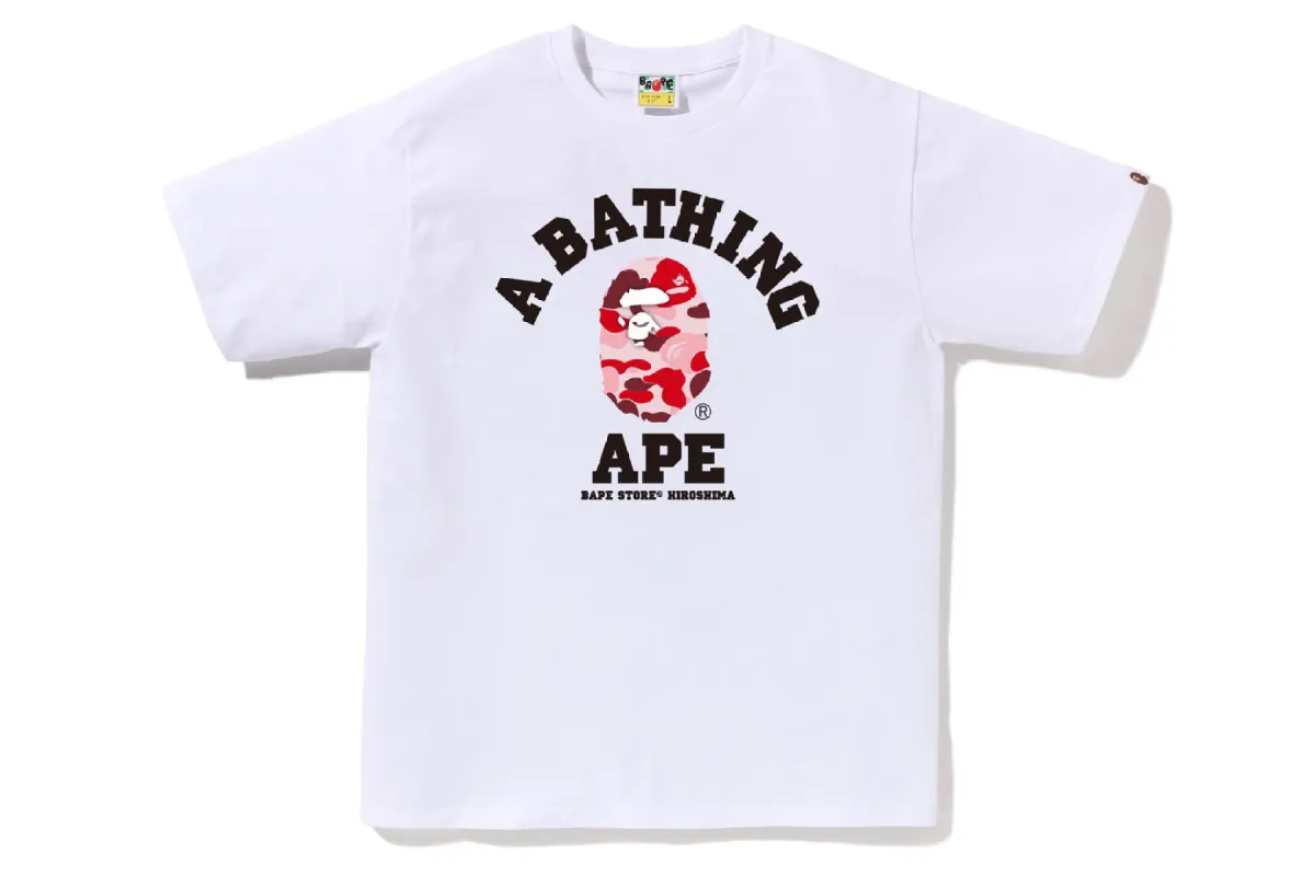 BAPE STORE HIROSHIMA CAMO COLLEGE TEE sold by Bape