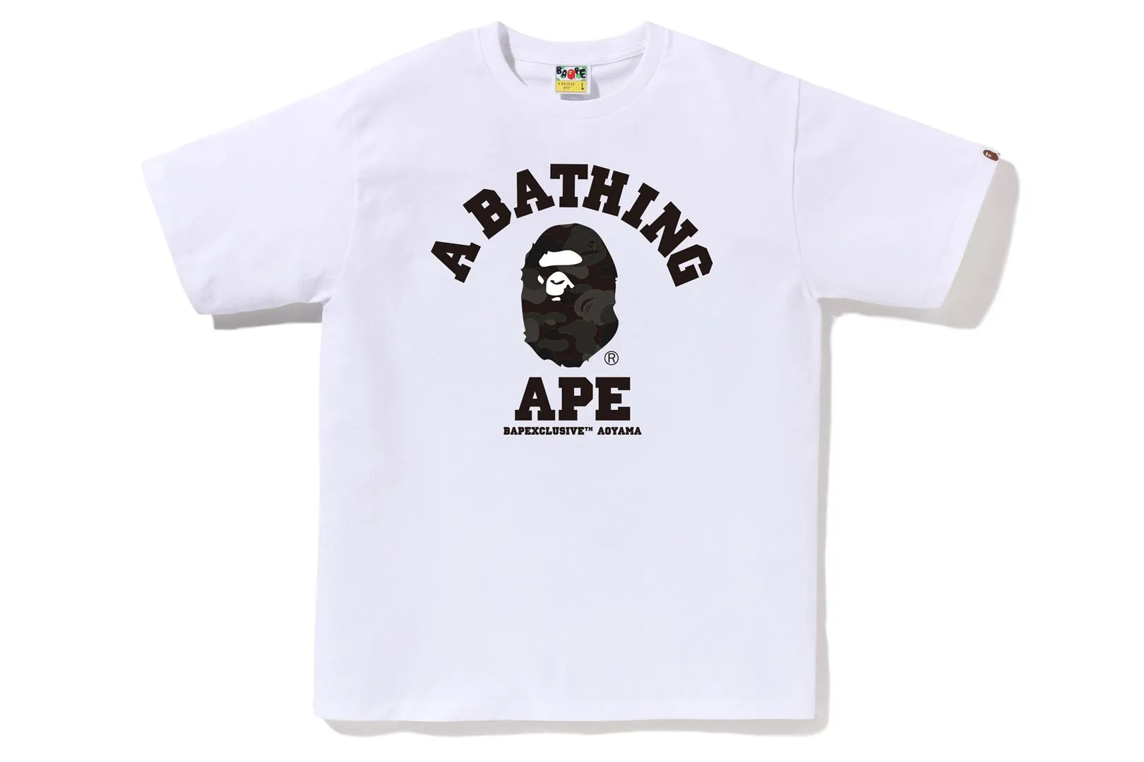 BAPE EXCLUSIVE AOYAMA CAMO COLLEGE TEE sold by Bape