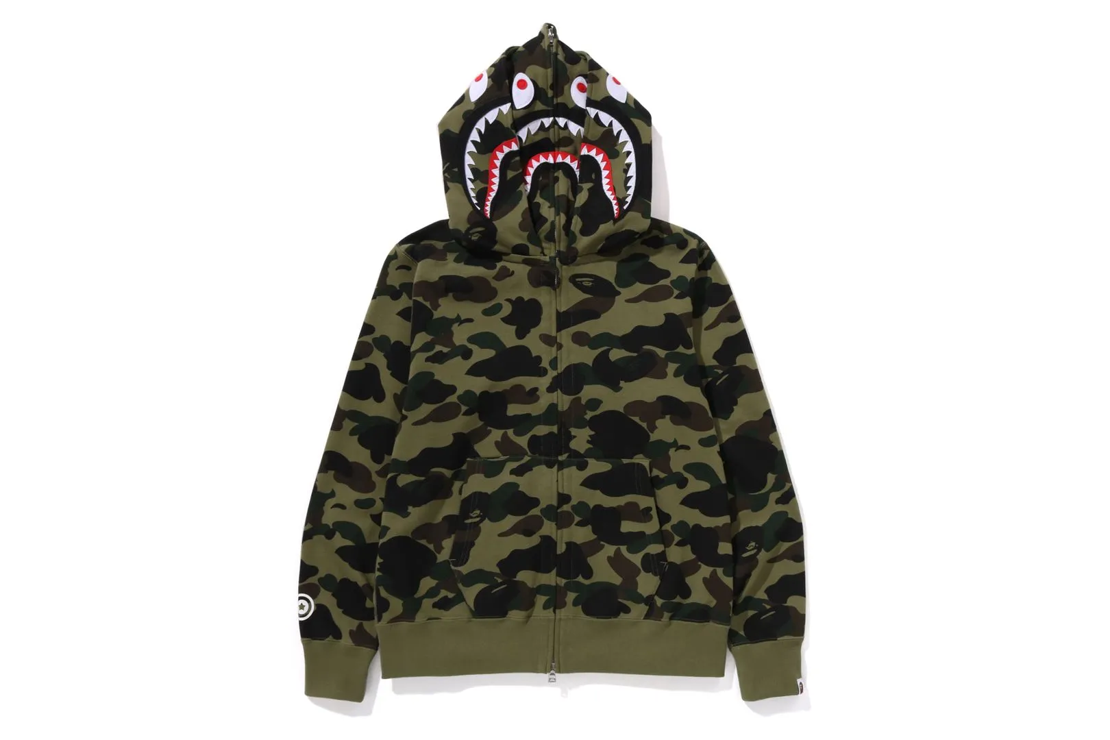 1ST CAMO SHARK FULL ZIP DOUBLE HOODIE sold by Bape product image thumbnail 3