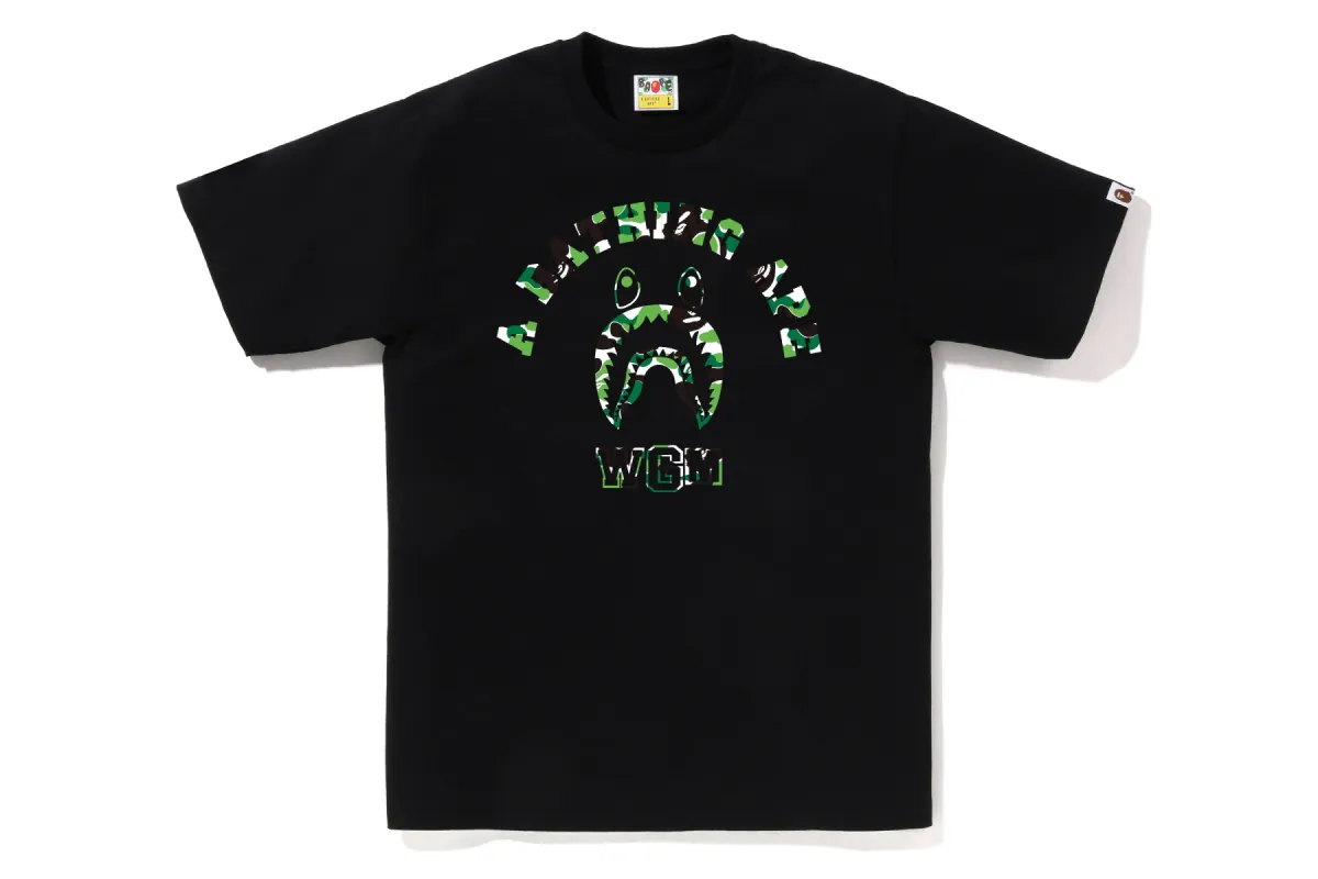BAPE STORE CHENGDU SHARK COLLEGE TEE sold by Bape