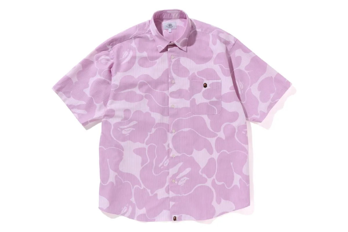 STRIPE CAMO RELAXED FIT SS SHIRT sold by Bape