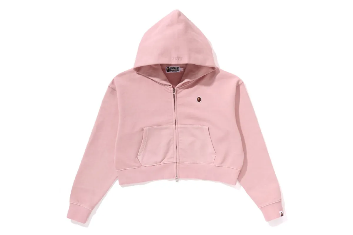 PIGMENT DYED ONE POINT CROPPED ZIP HOODIE sold by Bape