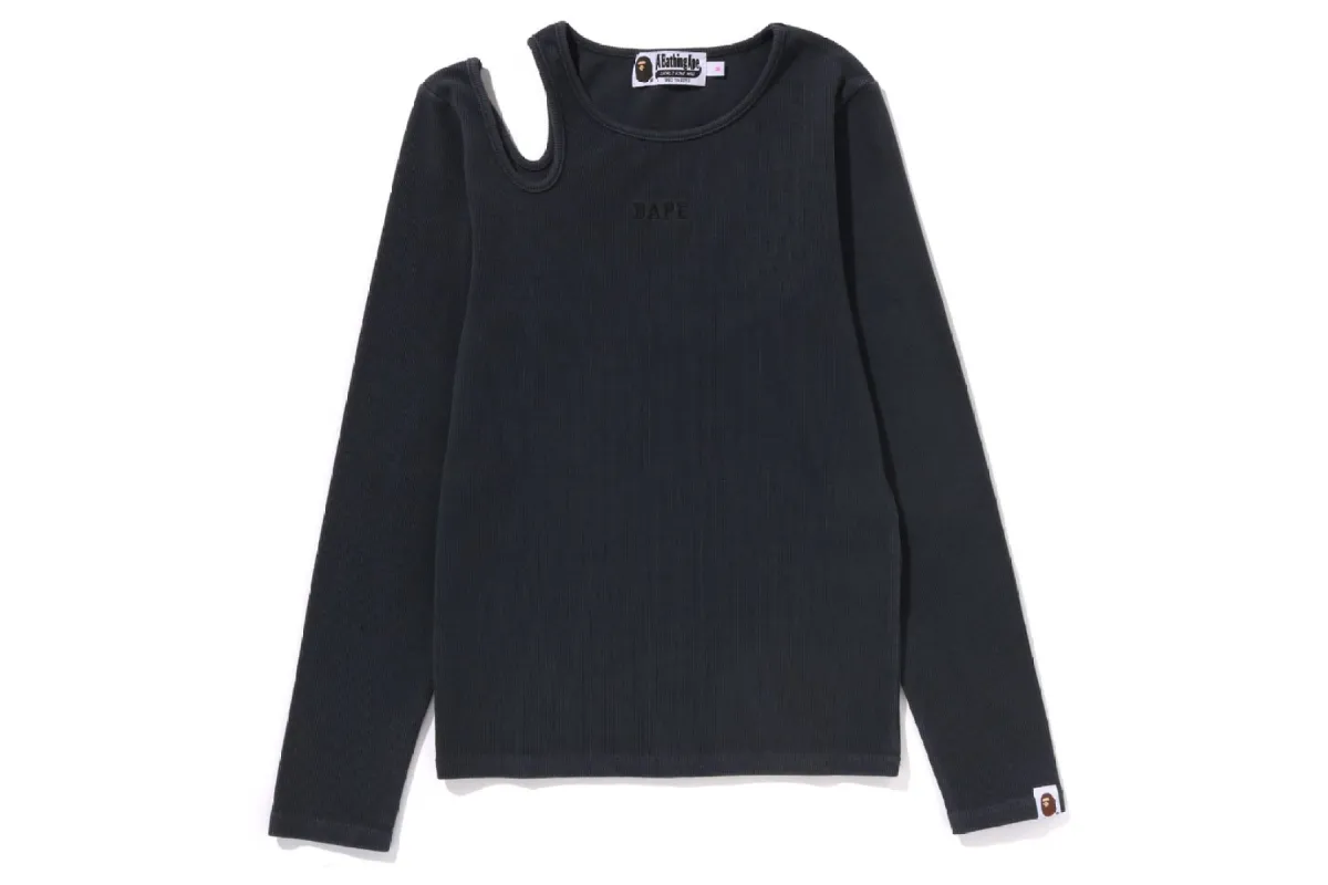PIGMENT DYED CUT OUT RIB L/S TEE sold by Bape