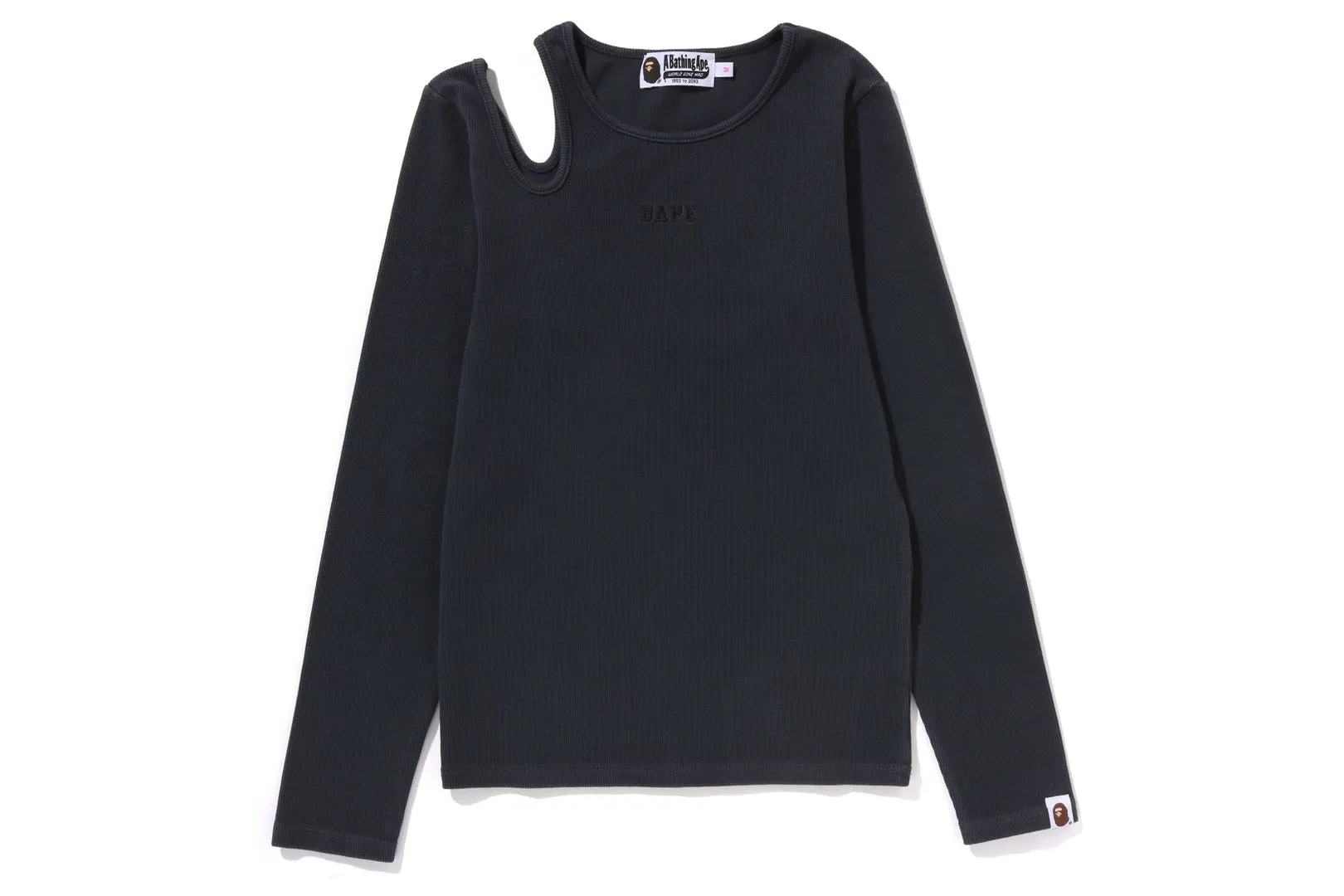 PIGMENT DYED CUT OUT RIB L/S TEE sold by Bape