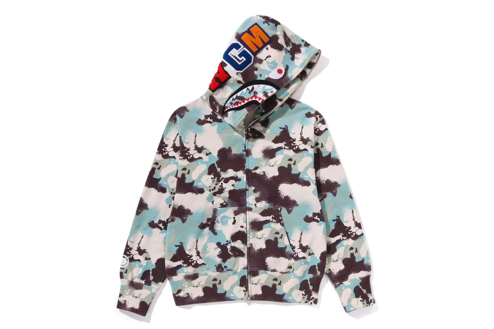 MAP CAMO SHARK FULL ZIP HOODIE sold by Bape