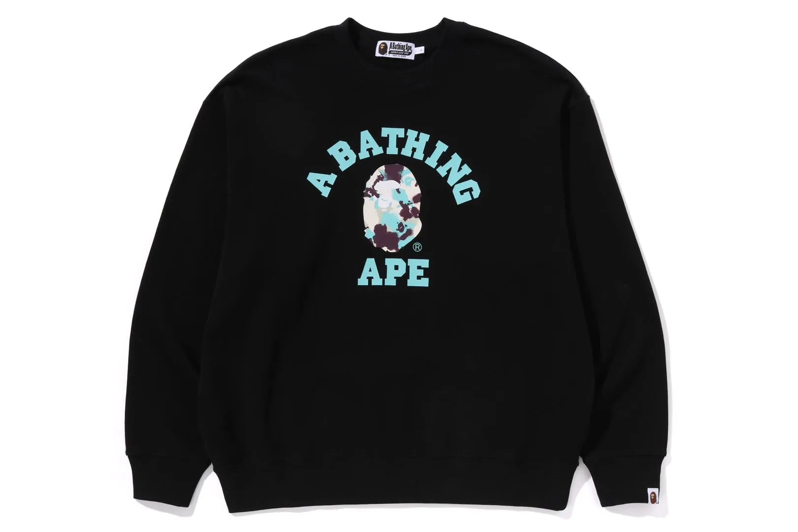MAP CAMO COLLEGE RELAX FIT CREWNECK SWEATSHIRT sold by Bape