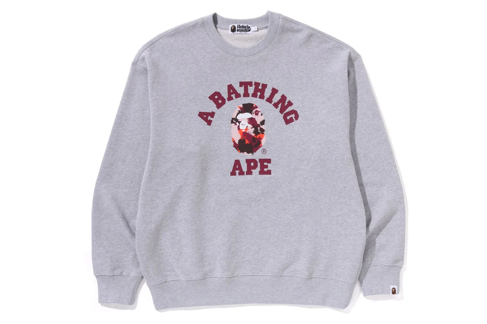 MAP CAMO COLLEGE RELAX FIT CREWNECK SWEATSHIRT sold by Bape product image thumbnail 4