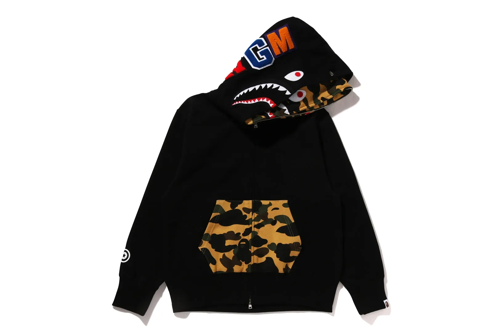 1ST CAMO SHARK FULL ZIP DOUBLE HOODIE sold by Bape
