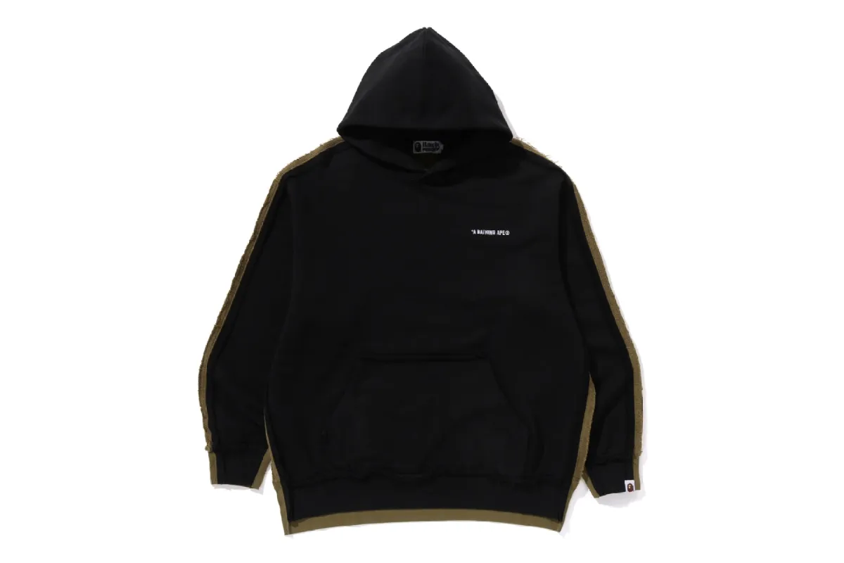 1ST CAMO BLOCKING RAW EDGE RELAXED FIT PULLOVER HOODIE sold by Bape