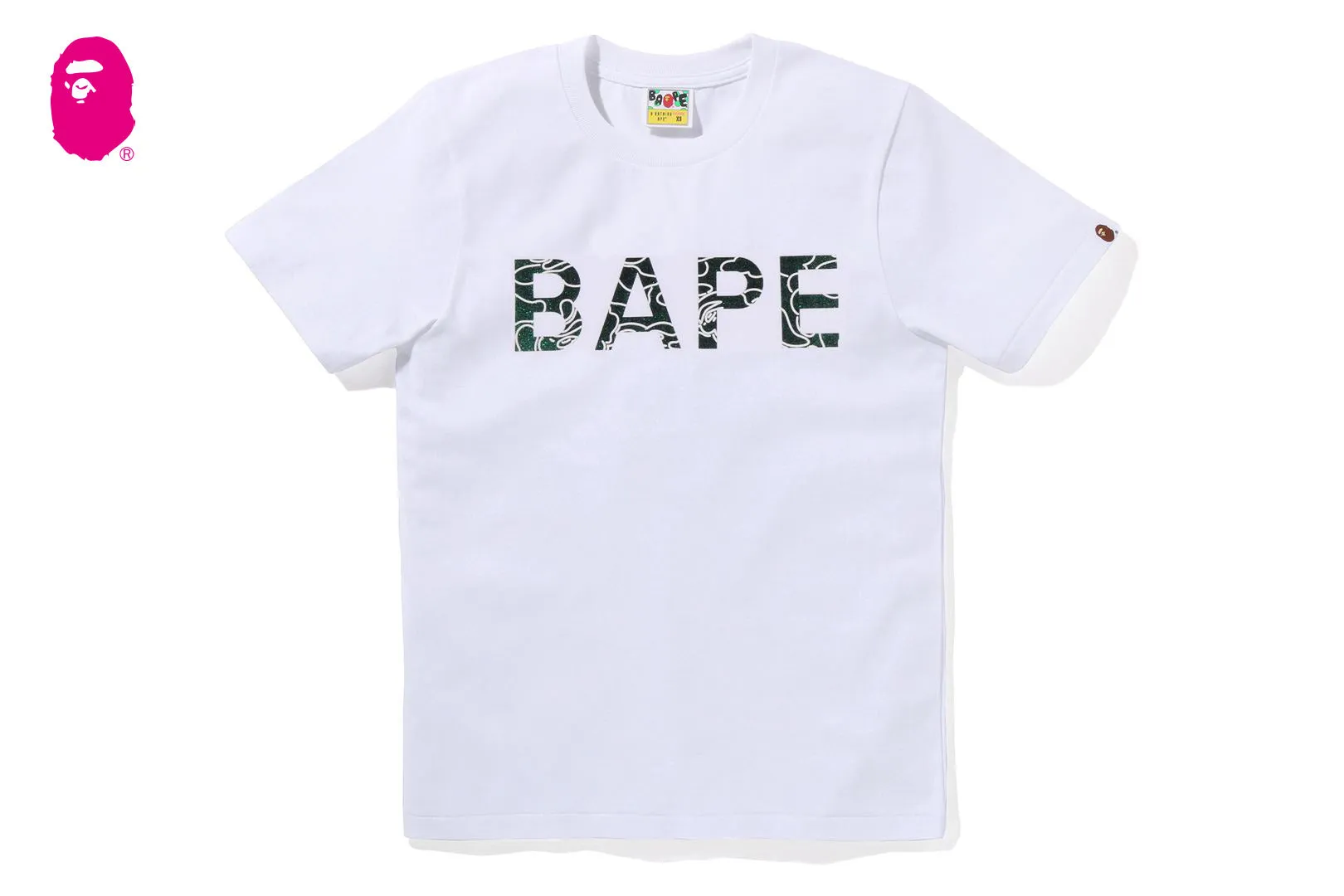 NEON CAMO GLITTER BAPE TEE sold by Bape