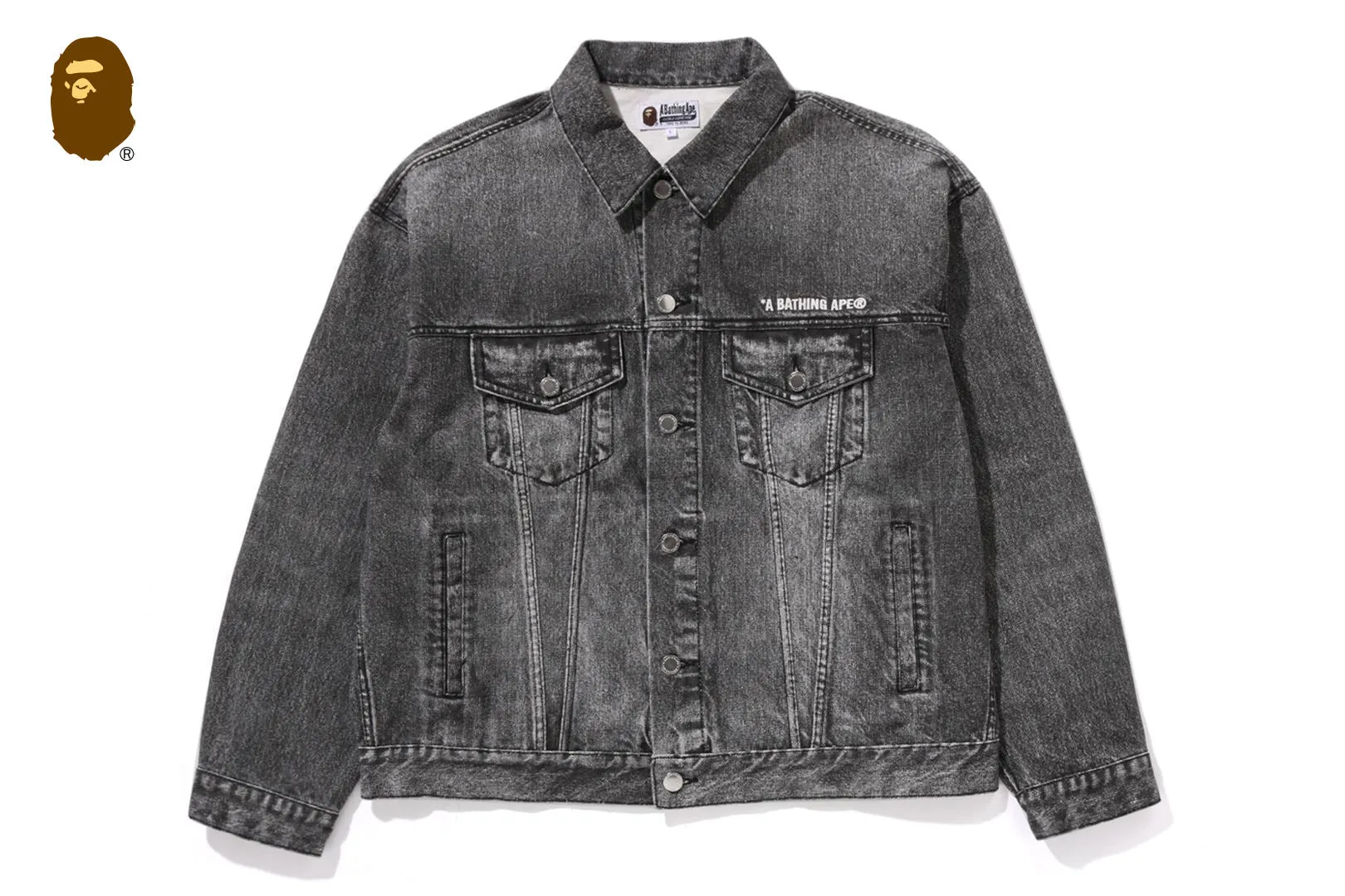 FAKE PRINT DENIM JACKET sold by Bape