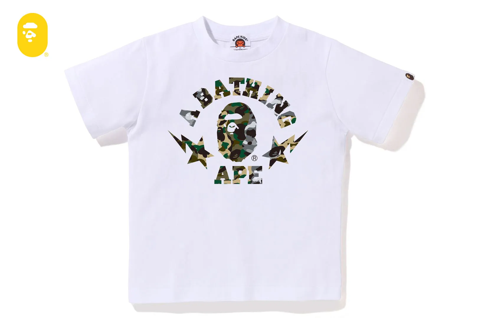 1ST CAMO CRAZY STA COLLEGE TEE sold by Bape