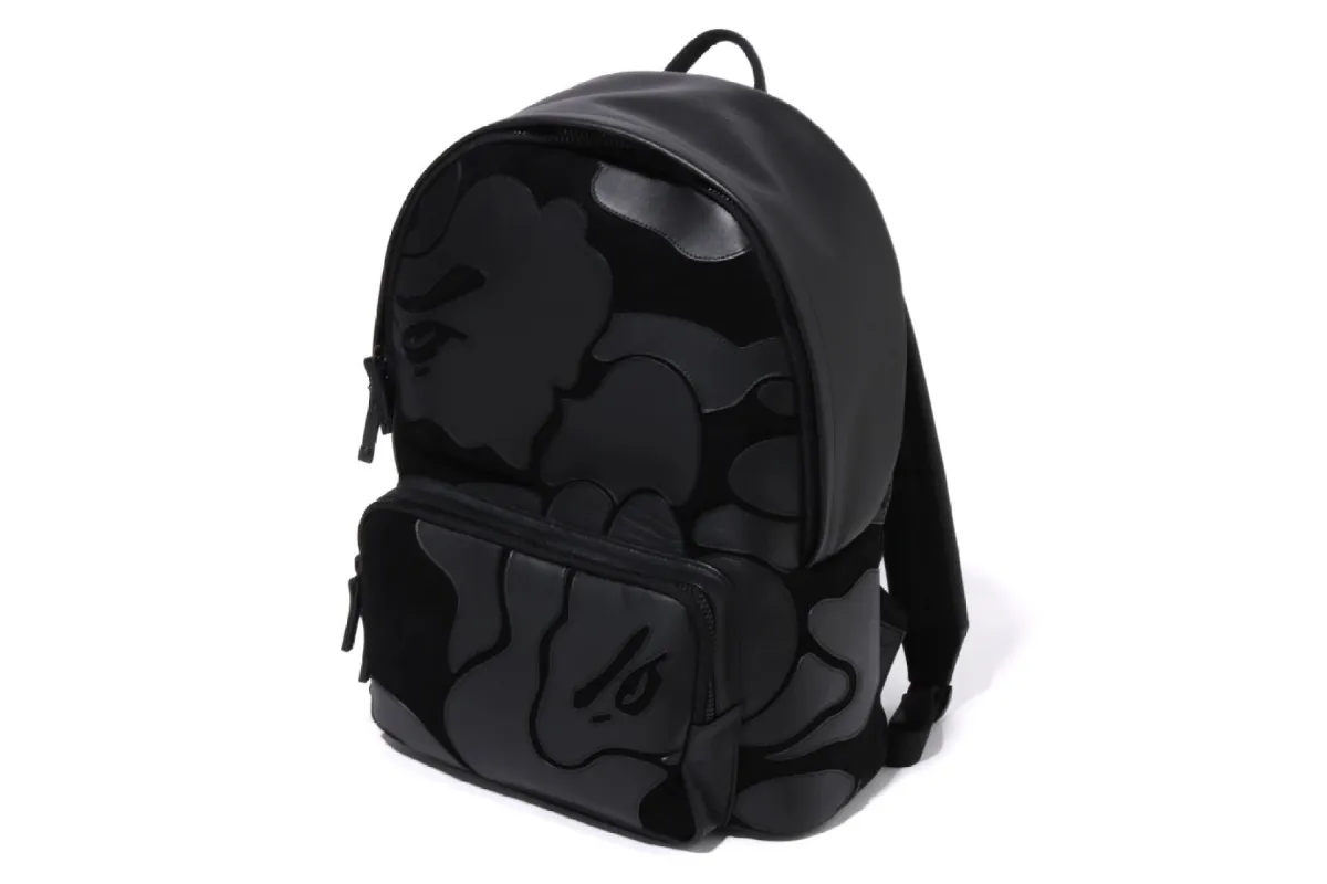 CAMO PATCH LEATHER DAYPACK sold by Bape