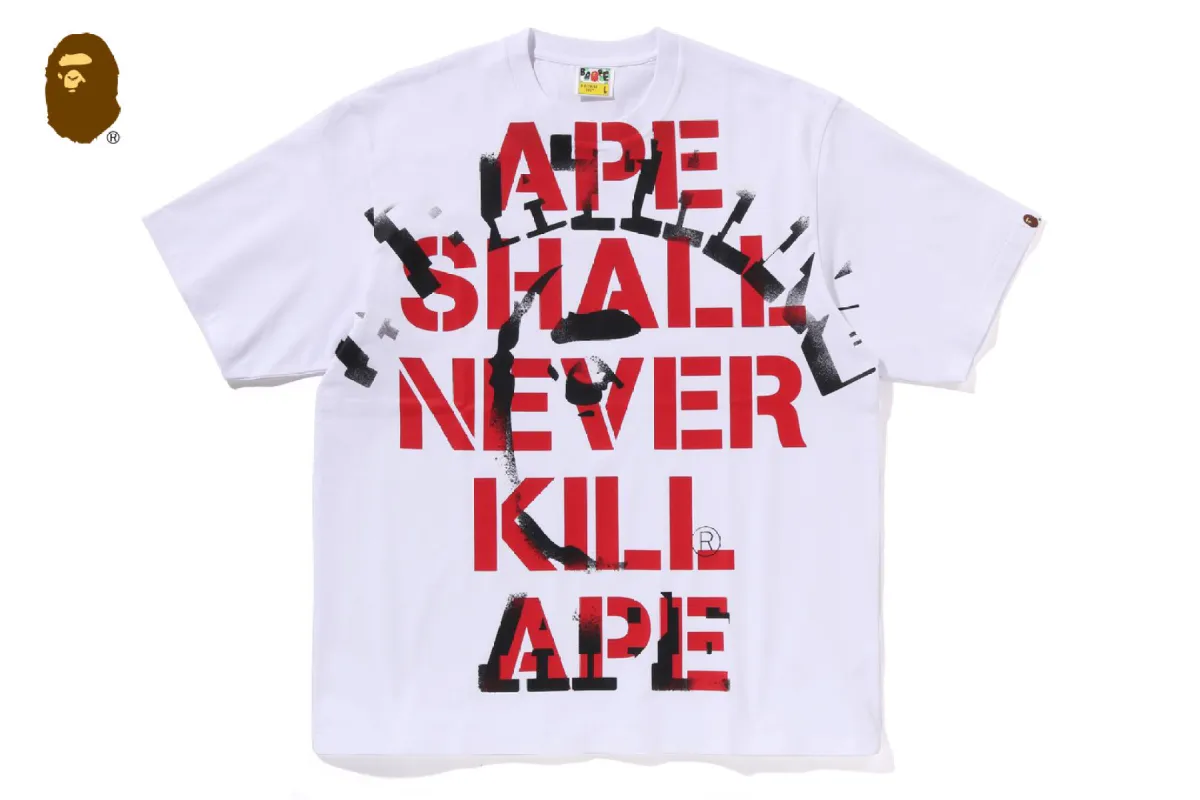SPRAY PRINT COLLEGE RELAXED FIT TEE sold by Bape