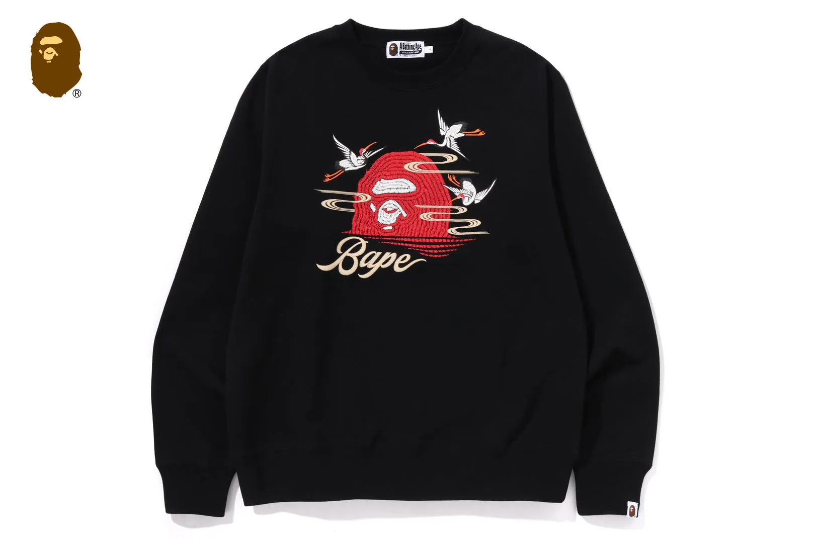 EMBROIDERY STYLE JAPANESE CRANE CREWNECK sold by Bape