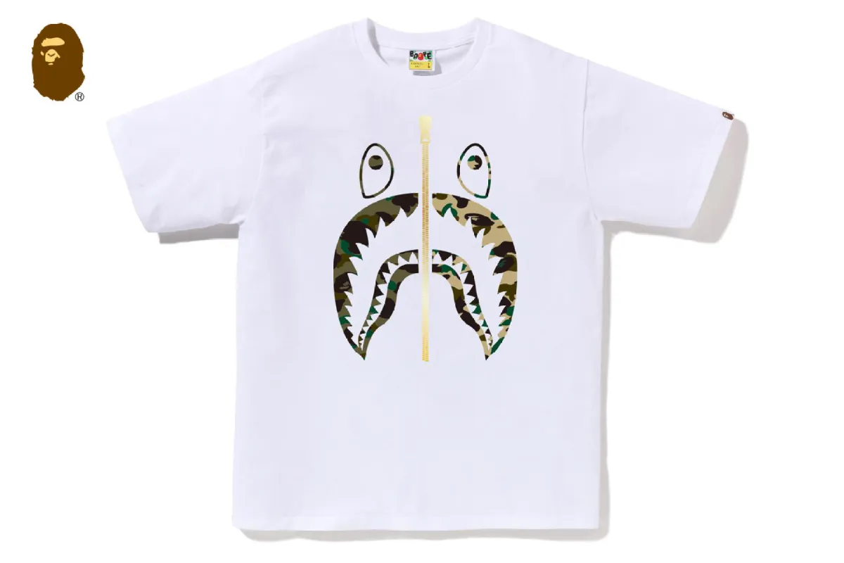 1ST CAMO SEPARATE SHARK TEE sold by Bape