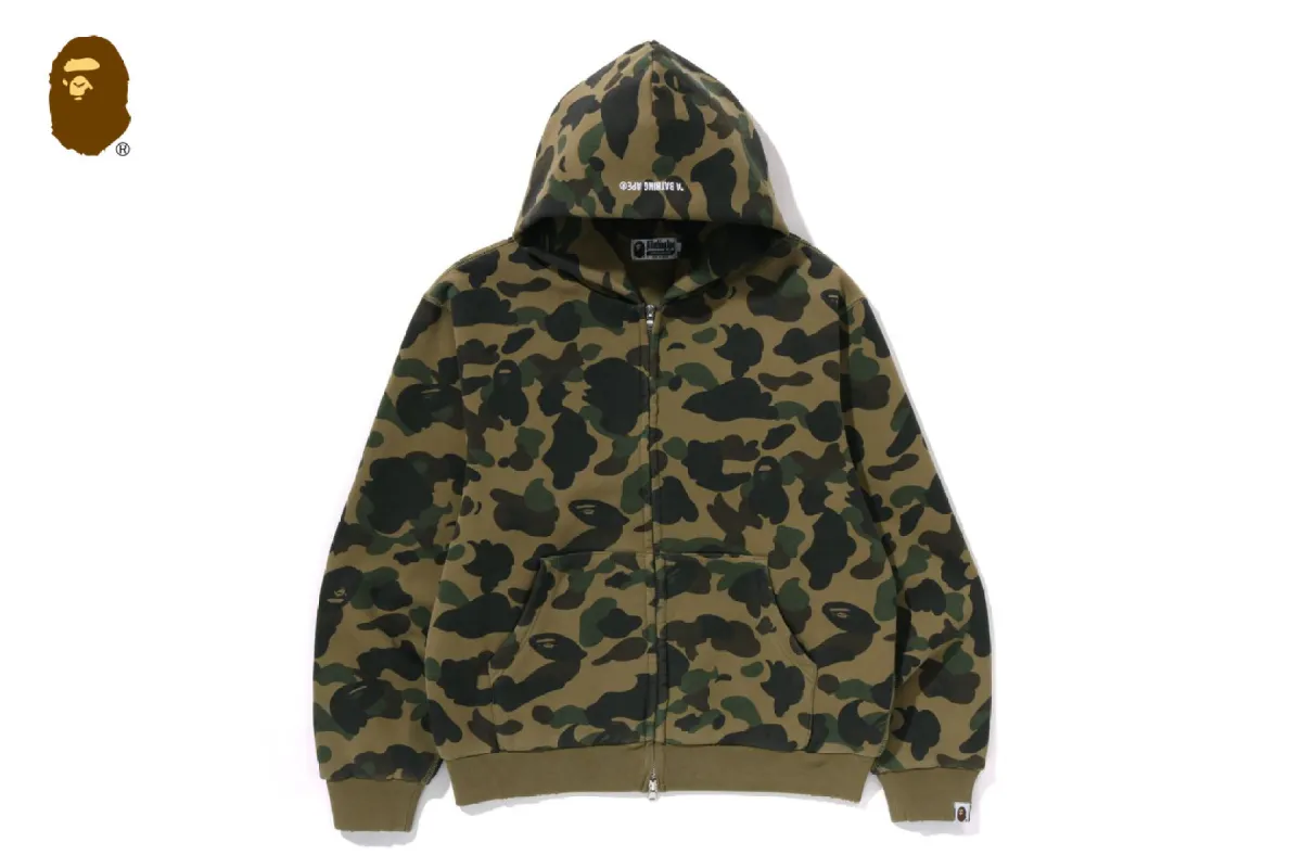 1ST CAMO HEAVY WASH CROPPED FIT ZIP HOODIE sold by Bape