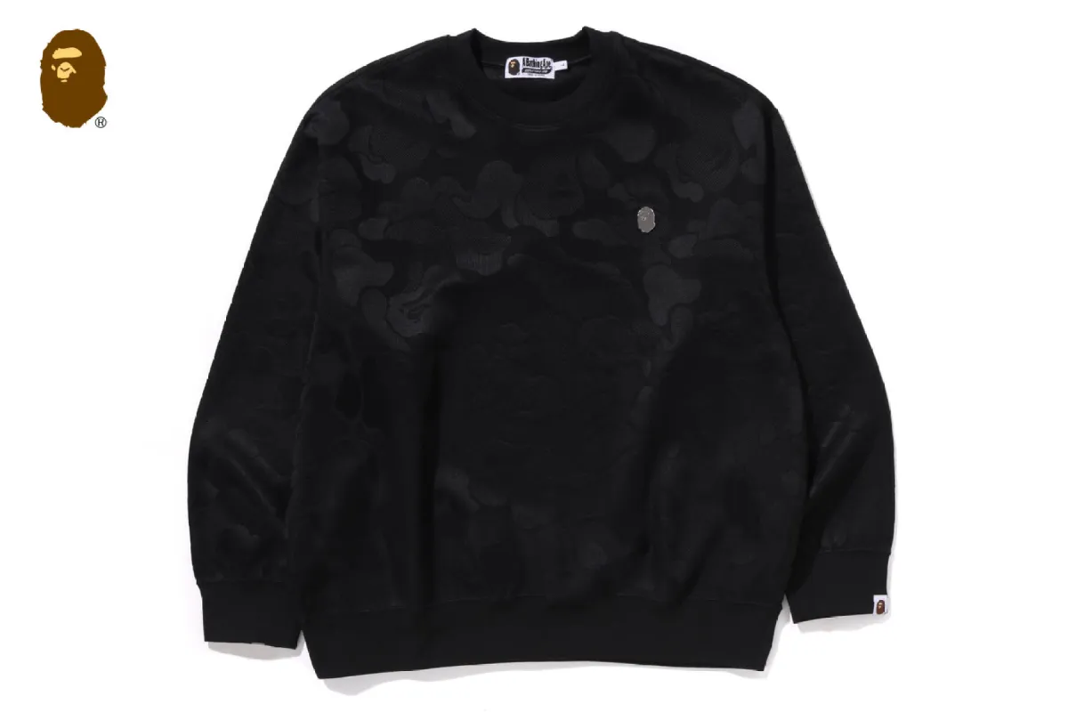 SOLID CAMO JACQUARD ONE POINT RELAX FIT CREWNECK SWEATSHIRT sold by Bape