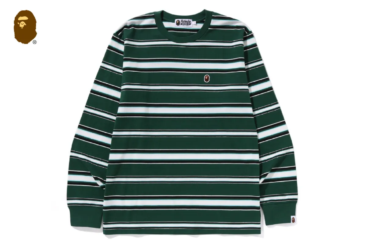 ONE POINT STRIPE LS TEE sold by Bape