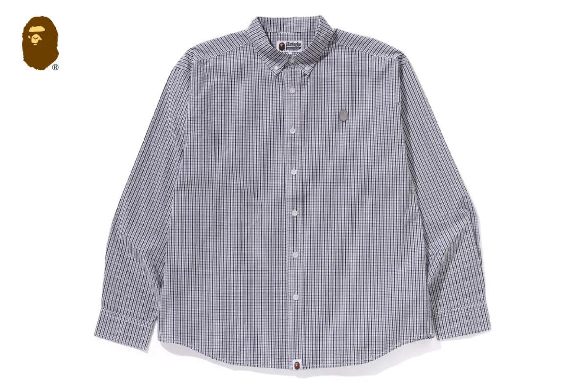 ONE POINT CHECKED POPLIN LS SHIRT made by Bape