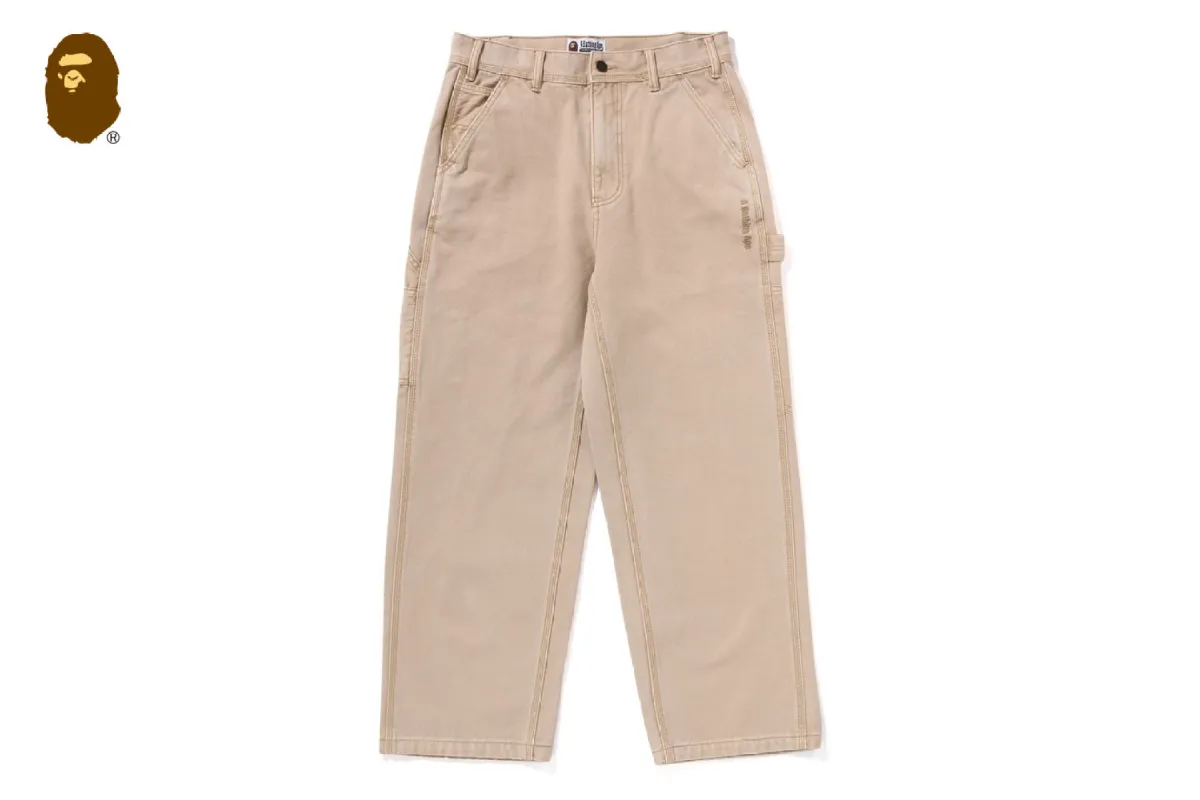 LINE CAMO JACQUARD PATCHED POCKET GARMENT DYE WORK PANTS sold by Bape