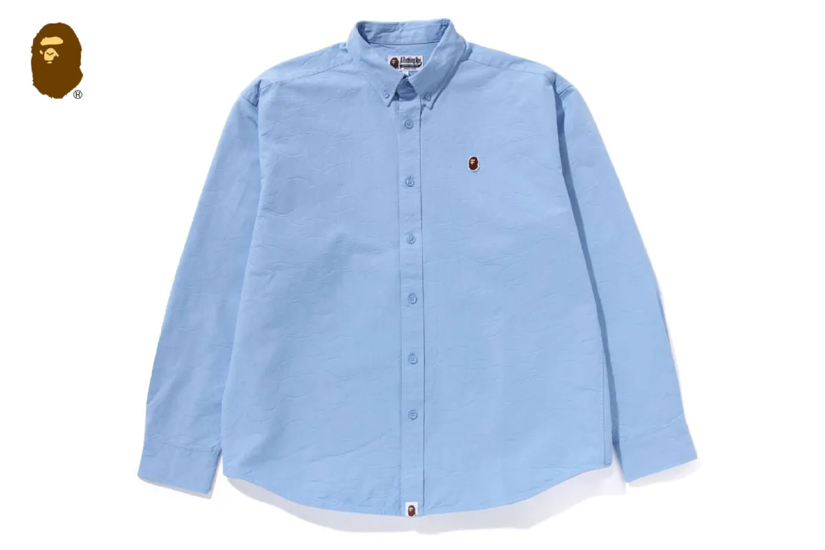 LINE CAMO JACQUARD OXFORD LS SHIRT sold by Bape