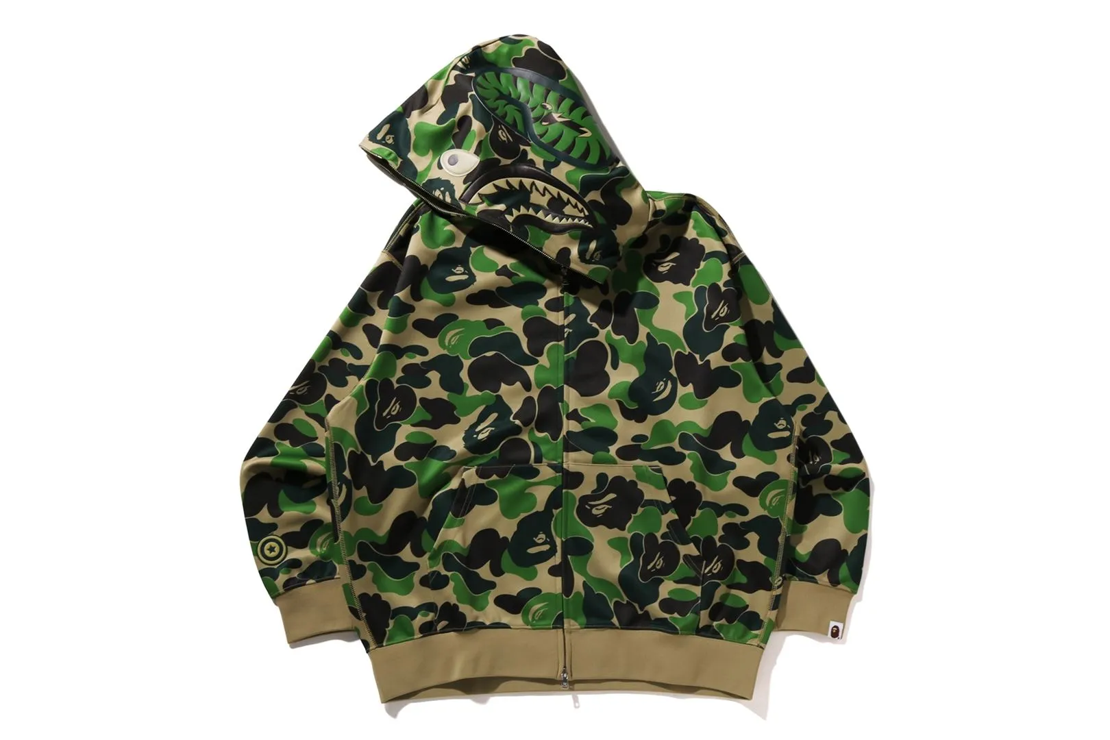 ABC CAMO POLYESTER RELAXED FIT SHARK FULL ZIP HOODIE sold by Bape product image thumbnail 5