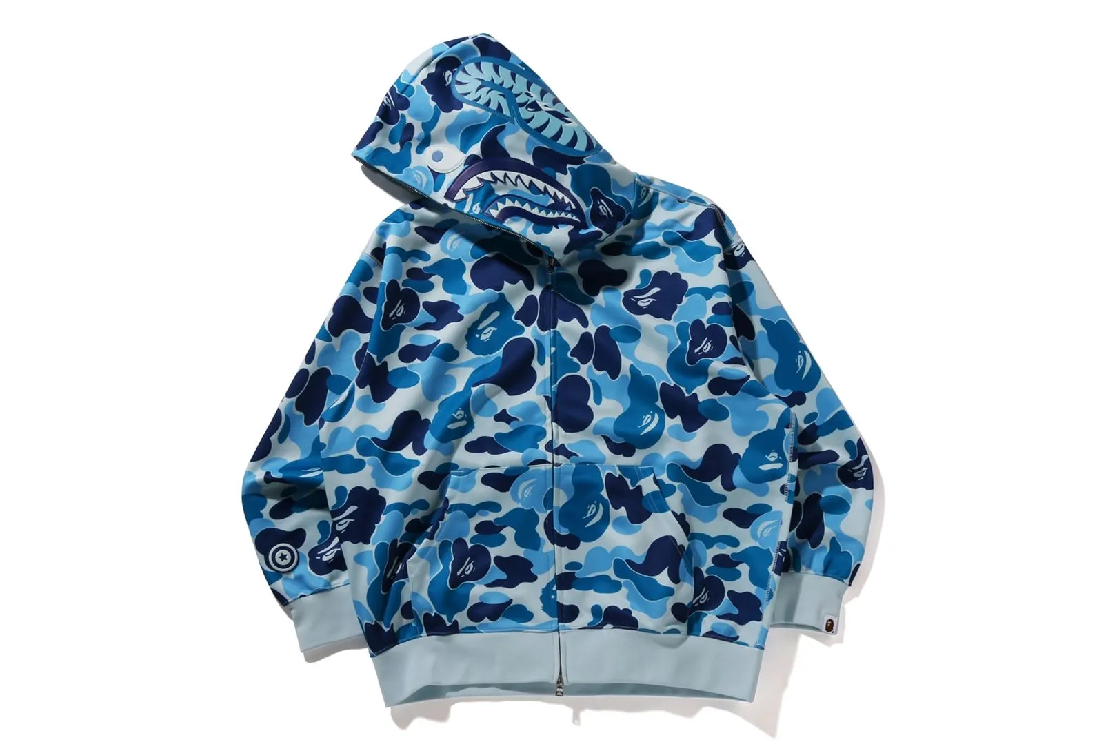 ABC CAMO POLYESTER RELAXED FIT SHARK FULL ZIP HOODIE sold by Bape product image thumbnail 2