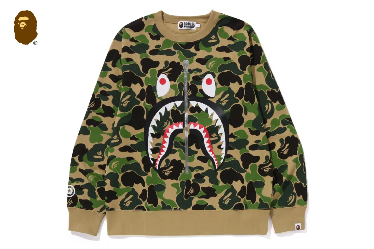 ABC CAMO SHARK CREWNECK SWEATSHIRT sold by Bape