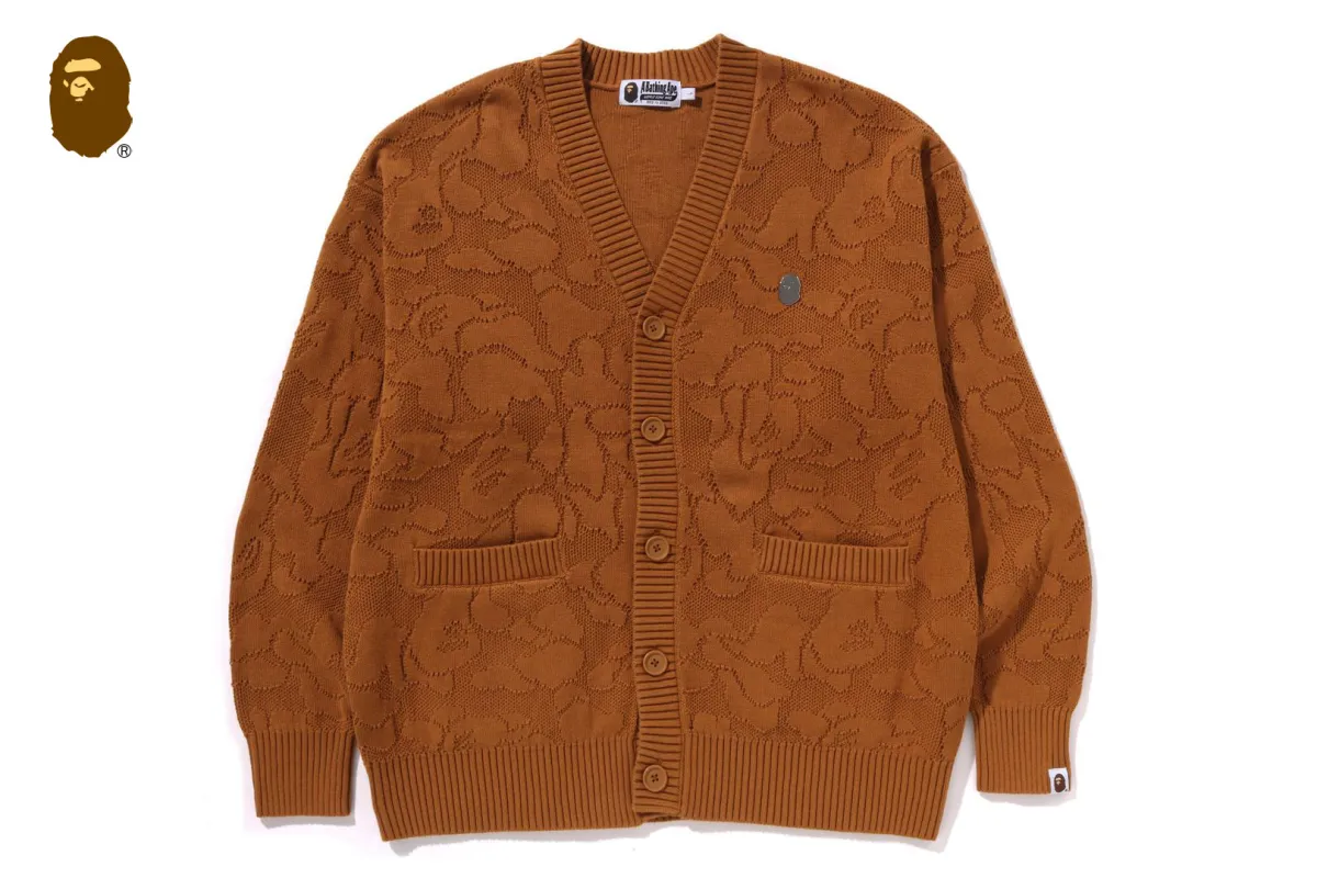 SOLID CAMO JACQUARD ONE POINT CARDIGAN sold by Bape