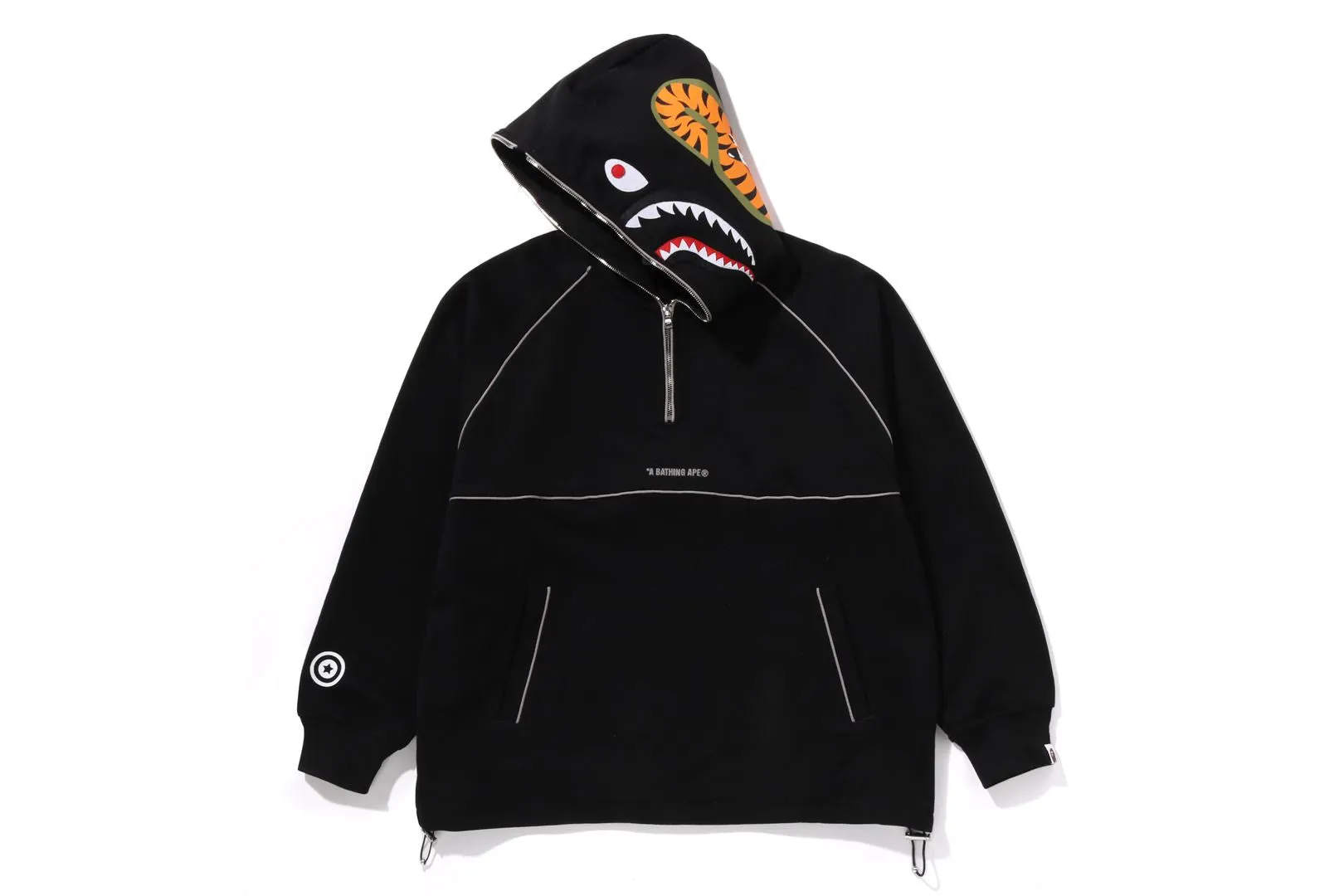 SHARK LOGO HALF ZIP RELAXED FIT PULLOVER HOODIE sold by Bape product image thumbnail 2