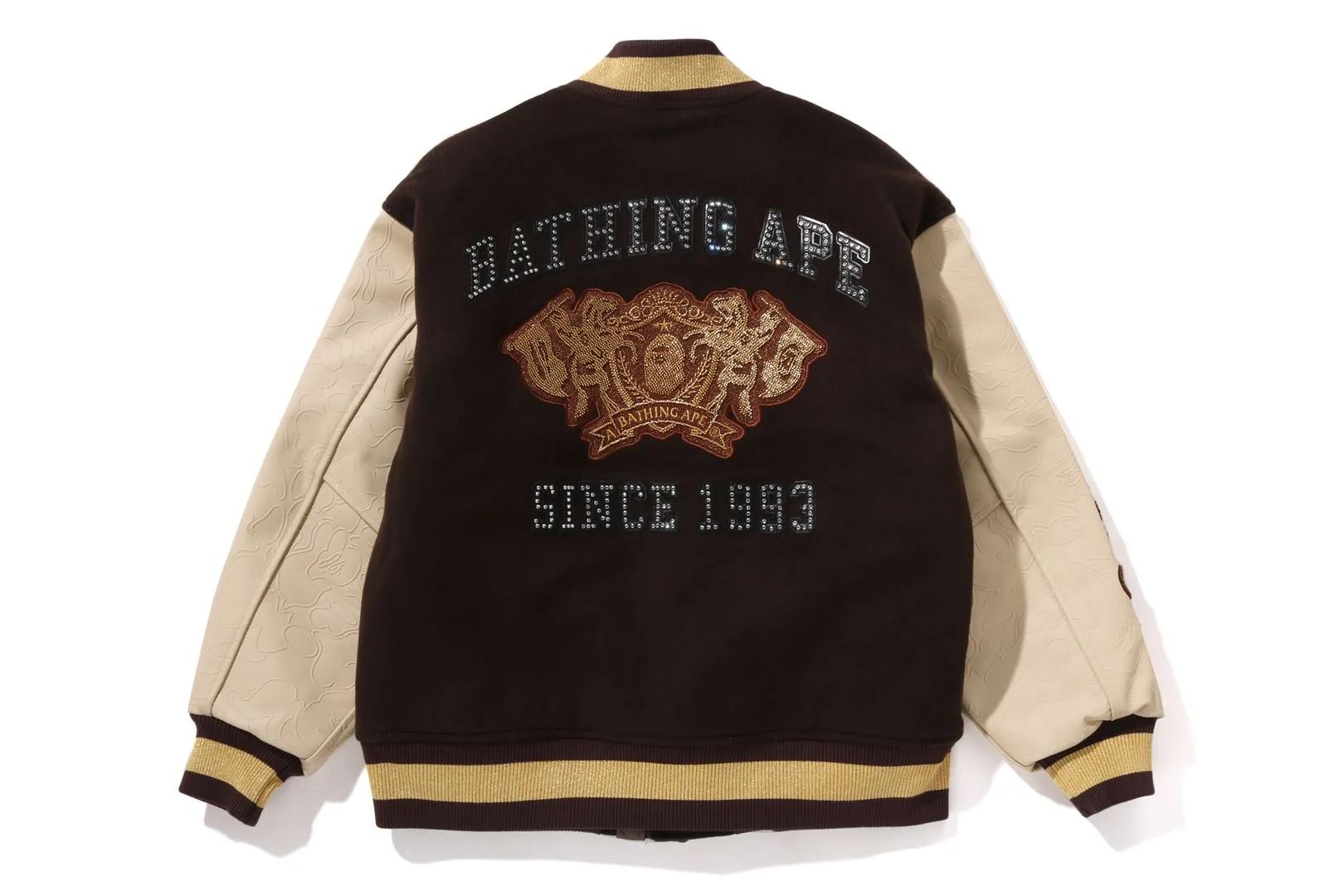LINE CAMO MULTI LOGO WOOL VARSITY JACKET sold by Bape product image thumbnail 2